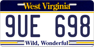 WV license plate 9UE698