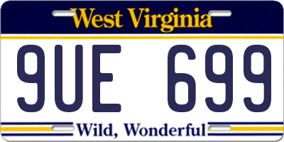 WV license plate 9UE699