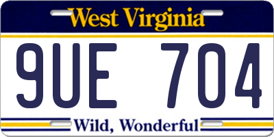 WV license plate 9UE704
