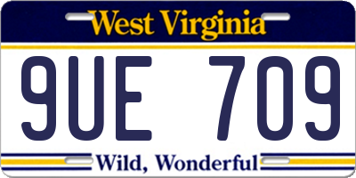 WV license plate 9UE709