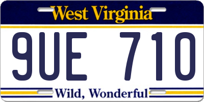 WV license plate 9UE710