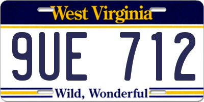 WV license plate 9UE712