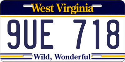 WV license plate 9UE718