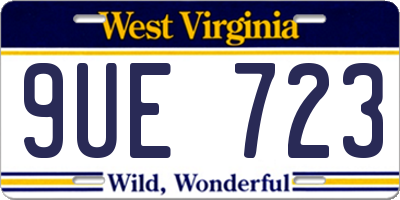 WV license plate 9UE723