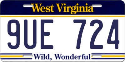 WV license plate 9UE724