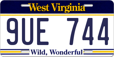 WV license plate 9UE744