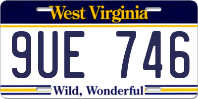 WV license plate 9UE746