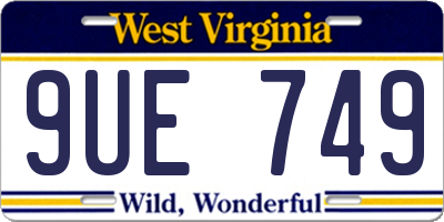 WV license plate 9UE749