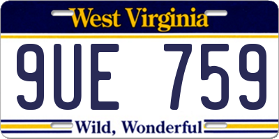 WV license plate 9UE759