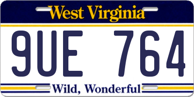 WV license plate 9UE764