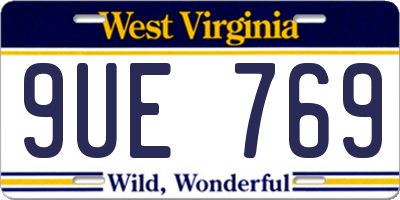 WV license plate 9UE769