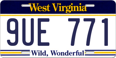 WV license plate 9UE771