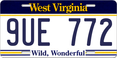 WV license plate 9UE772
