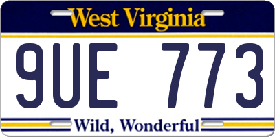 WV license plate 9UE773