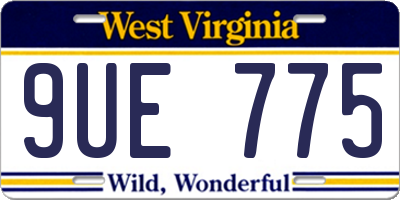 WV license plate 9UE775