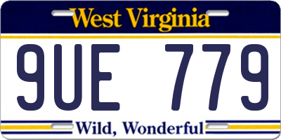 WV license plate 9UE779