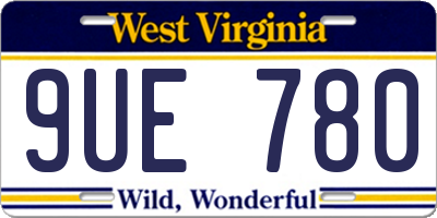 WV license plate 9UE780