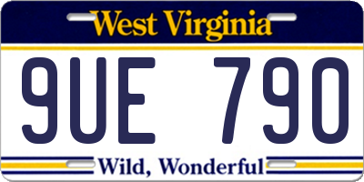 WV license plate 9UE790
