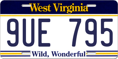 WV license plate 9UE795
