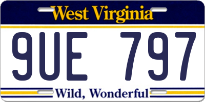 WV license plate 9UE797