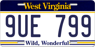 WV license plate 9UE799