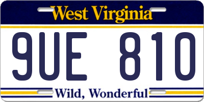 WV license plate 9UE810