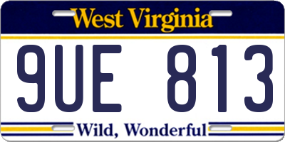 WV license plate 9UE813