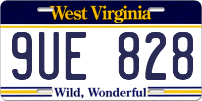 WV license plate 9UE828
