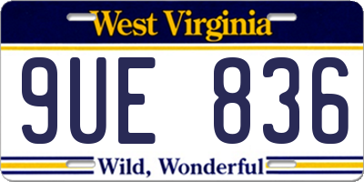 WV license plate 9UE836
