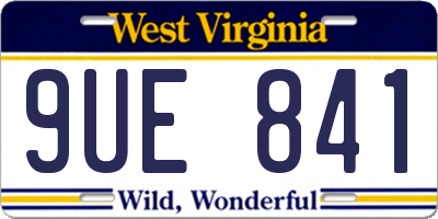 WV license plate 9UE841