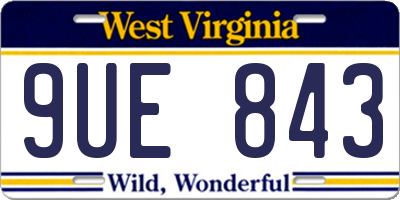 WV license plate 9UE843