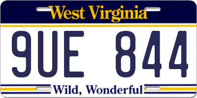 WV license plate 9UE844