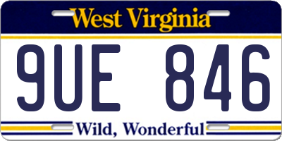 WV license plate 9UE846
