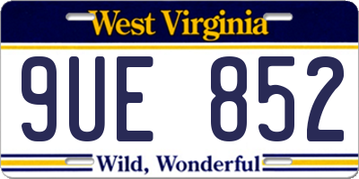 WV license plate 9UE852