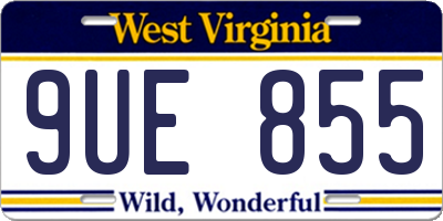 WV license plate 9UE855