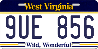 WV license plate 9UE856
