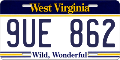 WV license plate 9UE862