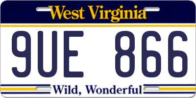 WV license plate 9UE866
