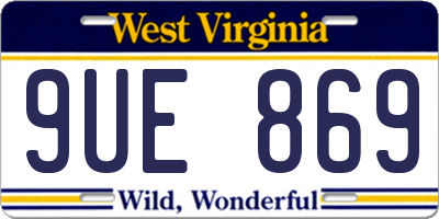 WV license plate 9UE869