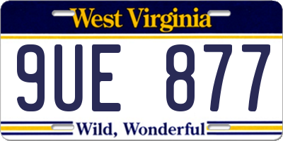 WV license plate 9UE877