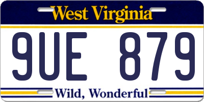 WV license plate 9UE879