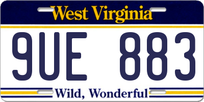 WV license plate 9UE883