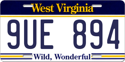 WV license plate 9UE894
