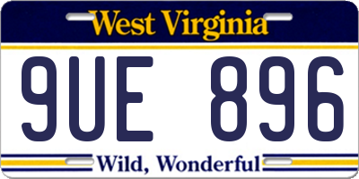 WV license plate 9UE896