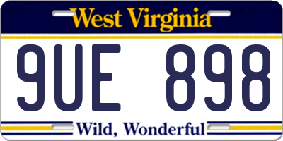 WV license plate 9UE898
