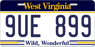 WV license plate 9UE899