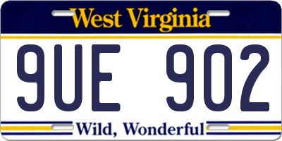 WV license plate 9UE902
