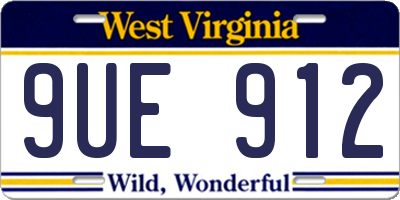 WV license plate 9UE912