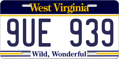 WV license plate 9UE939