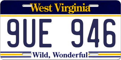 WV license plate 9UE946